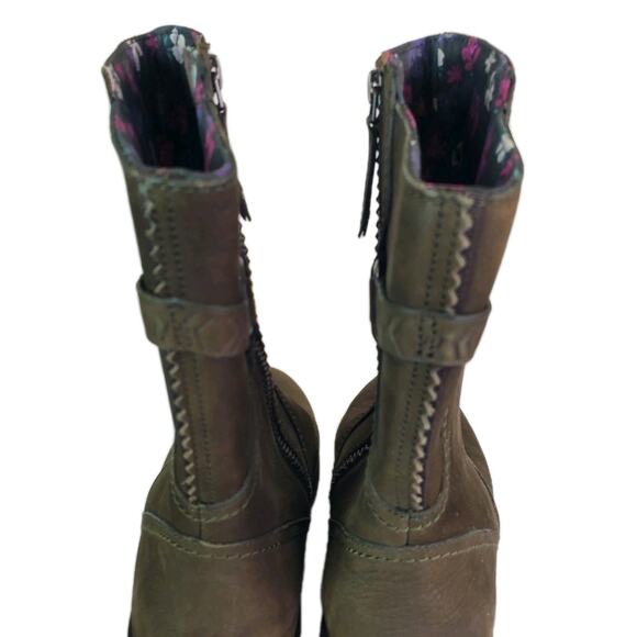 TEVA FOXY MID CALF WOMEN BOOTS LEATHER OLIVE GREEN US SZ 10 ZIPPER - Picture 6 of 12